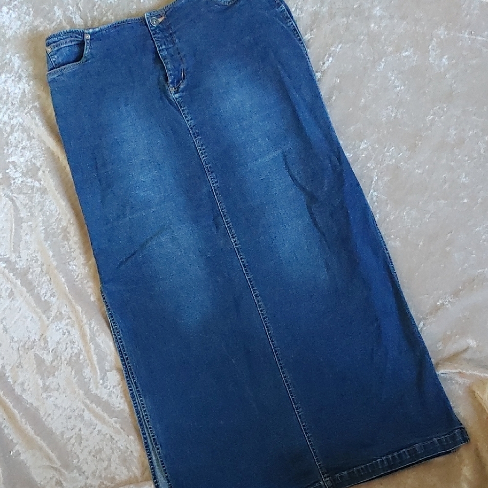 Blue Denim Maxi Skirt Sz 15